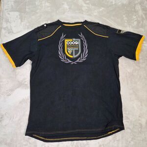 Coogi World Class Soccer T-Shirt XL Black Yellow Y2K Australia Crest